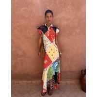 Never Fully Dressed Printed High Neck Maxi Skater Dress Cream Mix
