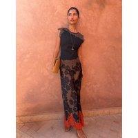 Never Fully Dressed Jersey Lace Top Brown Mix