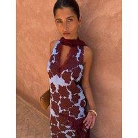 Never Fully Dressed Floral Lace Detail Vest Top Burgundy Mix