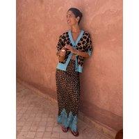 Never Fully Dressed Animal Print Midaxi Slip Skirt Brown Mix