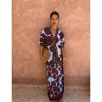 Never Fully Dressed Floral Leopard Print Trim Relaxed Cardigan Burgundy Mix