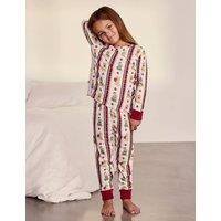 Chelsea Peers Family Christmas Dog Print Pyjama Set (1-10 Yrs) Cream Mix