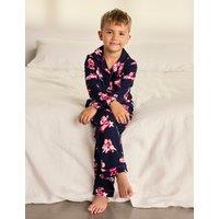 Chelsea Peers Family Christmas Santa Print Pyjama Set (6-16 Yrs) Navy Mix