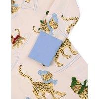 Chelsea Peers Family Christmas Skating Leopard Print Pyjama Set (6-16 Yrs) Cream Mix