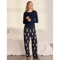 Chelsea Peers Family Christmas Dog Print Pyjama Set Navy Mix