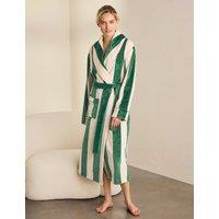Chelsea Peers Stripe Sealskin Fleece Dressing Gown Green