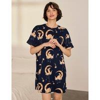 Chelsea Peers Lunar Bunny Print Nightshirt Navy