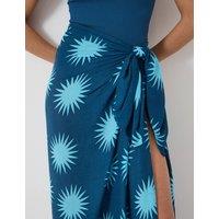 HUSH Star Print Beach Cover Up Sarong Blue Mix