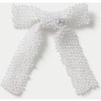 M&S Pearl Embellished Bow Cream