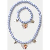 M&S Frozen Charm Necklace and Bracelet Set Blue