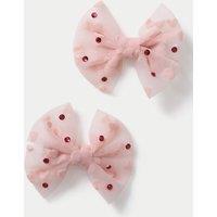 M&S Pink Tulle Gem Embellished Bows Pink