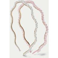 M&S Pearl Embellished Aliceband White Mix