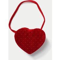 M&S MandS Kids Christmas Heart Hotfix Bag Red