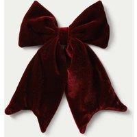 M&S Berry Velvet Bow Clip Red
