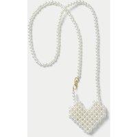 M&S Pearl Heart Shaped Bag White