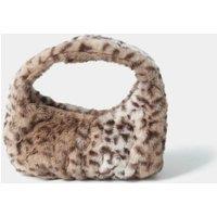 M&S Leopard Fur Bucket Bag Brown Mix