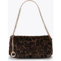 Carvela Animal Print Chain Strap Clutch Bag Brown
