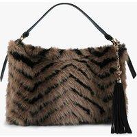 Carvela Faux Fur Animal Print Shoulder Bag Brown