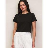 RO&ZO Jersey Cropped T-Shirt Black