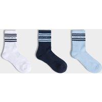 Sweaty Betty 3 Pack Varsity Stripe Trainer Socks Navy Mix