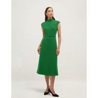 HOBBS High Neck Belted Skater Dress Green