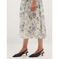 HOBBS Kitten Heel Pointed Slingback Shoes Navy