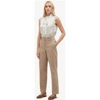 HOBBS Cotton Blend Straight Leg Trousers Brown