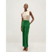 HOBBS High Waisted Straight Leg Trousers Green