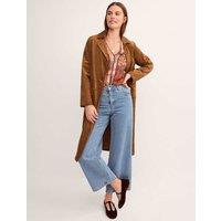 Monsoon Faux Suede Coat Tan