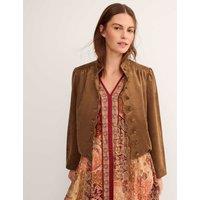 Monsoon Faux Suede Jacket Brown