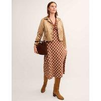 Monsoon Faux Suede Cropped Jacket Beige