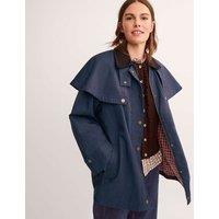 Monsoon Cotton Blend Cape Barn Jacket Navy