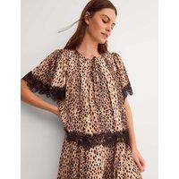 Monsoon Animal Print Blouse Brown Mix