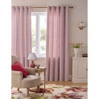 Laura Ashley Cornish Chenille Striped Eyelet Curtains Red Mix
