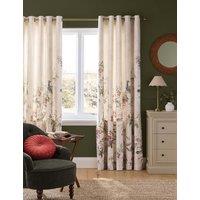 Laura Ashley Attleton Cotton Rich Floral Eyelet Curtains Duck Egg