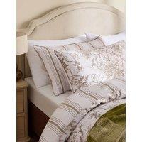 Laura Ashley 2 Pack Pure Cotton Tuileries Pillowcases Oatmeal Mix