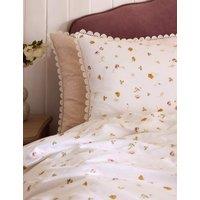Laura Ashley 2 Pack Pure Cotton Neve Floral Pillowcases Cream Mix