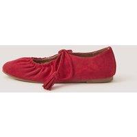 Monsoon Tassel Flat Ballet Pumps Red