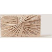 Monsoon Metallic Twist Knot Clutch Gold