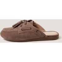 Monsoon Suede Slip On Tassel Flat Loafer Neutral