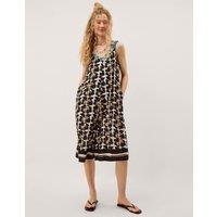 Monsoon Printed Sleeveless Cropped Relaxed Jumpsuit Black Mix
