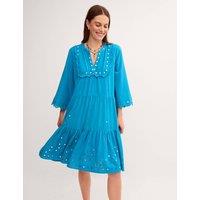 Monsoon Pure Cotton Tiered Beach Cover Up Kaftan Teal