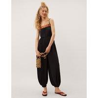 Monsoon Pure Lyocell Sleeveless Jumpsuit Black