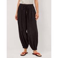 Monsoon Pure Cotton Textured Balloon Trousers Black