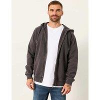 FatFace Pure Cotton Zip Up Long Sleeve Hoodie Charcoal