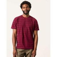 FatFace Pure Cotton Textured Striped T-Shirt Red Mix