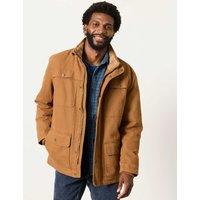 FatFace Pure Cotton Borg Lined Utility Jacket Tan