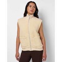 Sweaty Betty Plush Fleece Ribbed Gilet Soft White