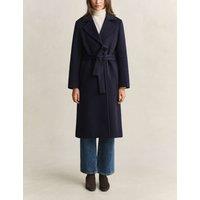 GANT Wool Blend Belted Coat Navy