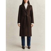 GANT Wool Blend Belted Coat Brown